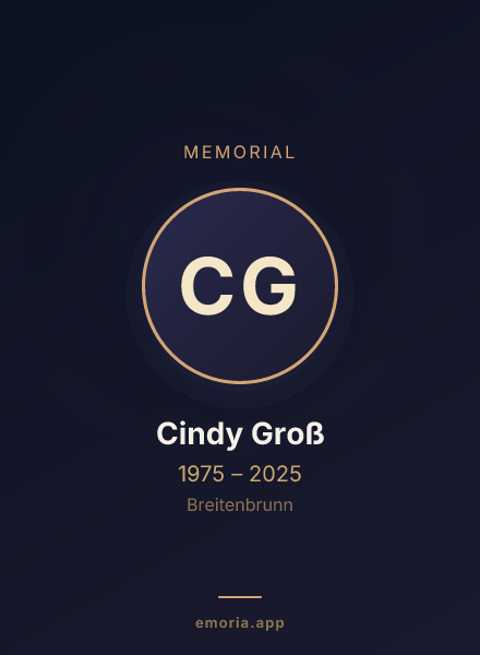 Memorial portrait of Cindy Groß