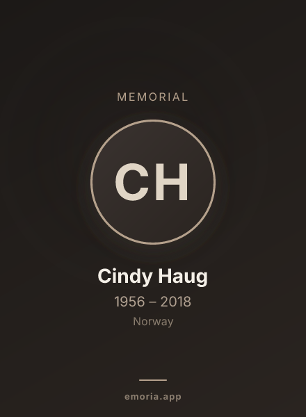 Memorial portrait of Cindy Haug