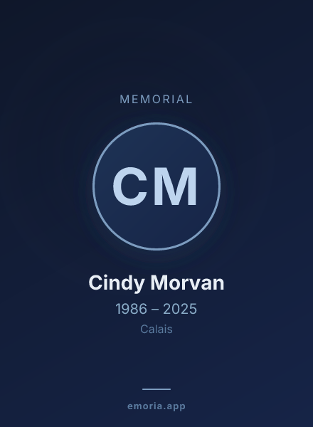 Memorial portrait of Cindy Morvan