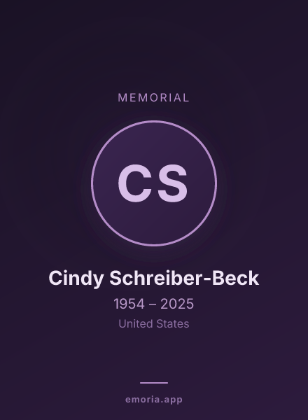 Memorial portrait of Cindy Schreiber-Beck