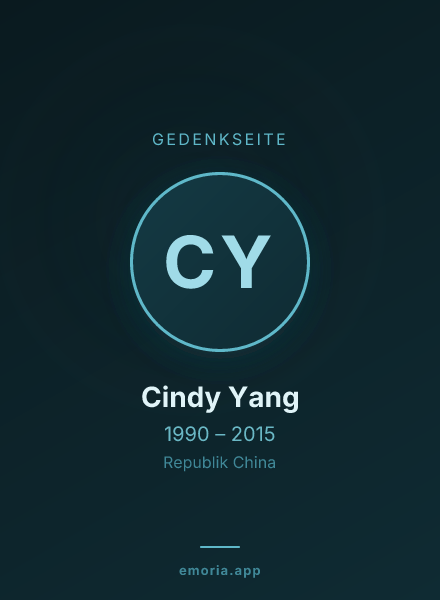 Gedenkportrait von Cindy Yang