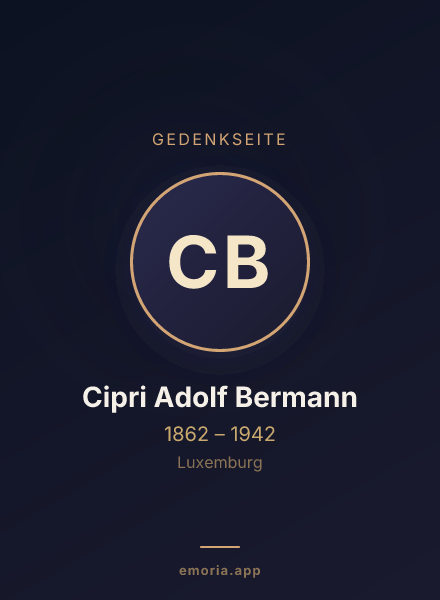 Gedenkportrait von Cipri Adolf Bermann
