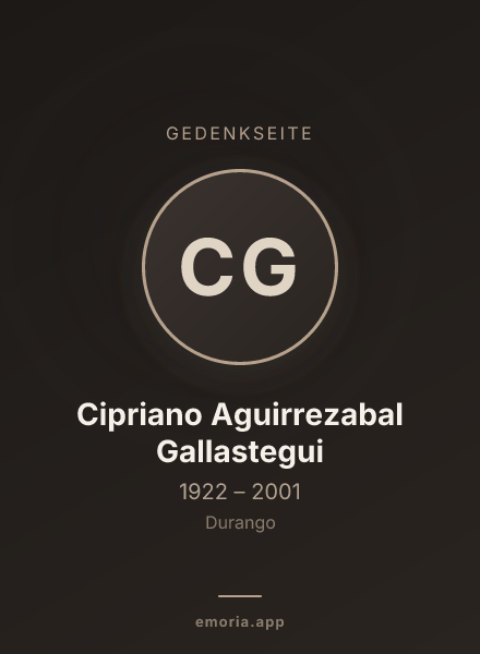 Gedenkportrait von Cipriano Aguirrezabal Gallastegui