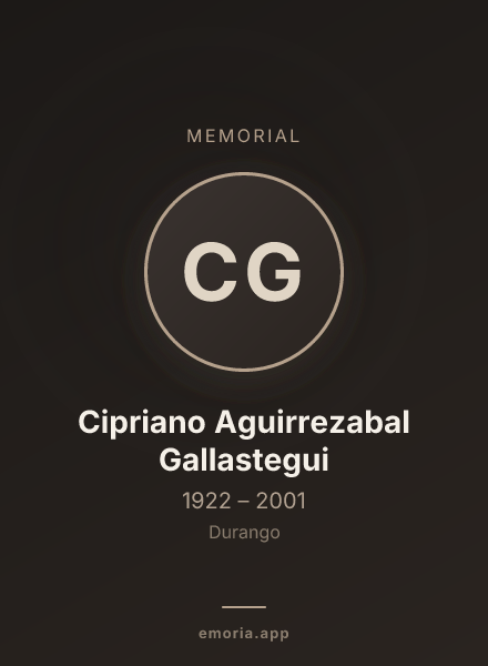 Memorial portrait of Cipriano Aguirrezabal Gallastegui