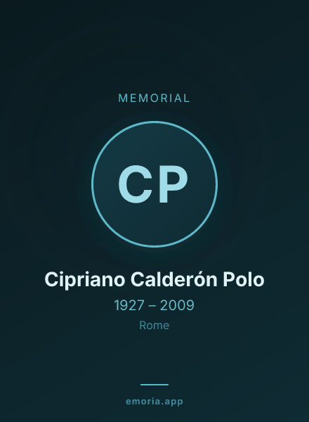 Memorial portrait of Cipriano Calderón Polo