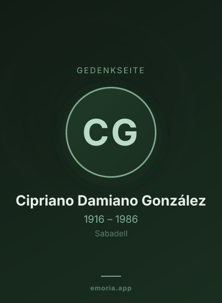 Gedenkportrait von Cipriano Damiano González