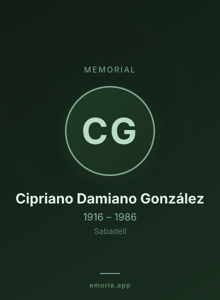 Memorial portrait of Cipriano Damiano González