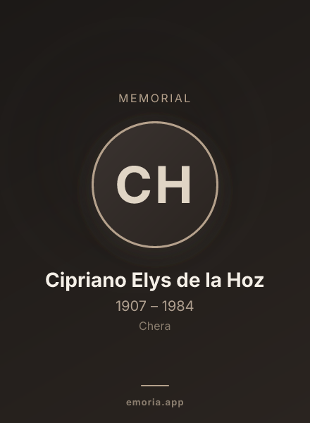 Memorial portrait of Cipriano Elys de la Hoz