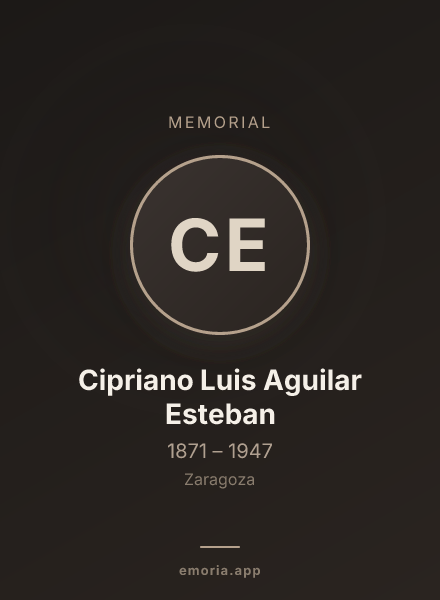 Memorial portrait of Cipriano Luis Aguilar Esteban