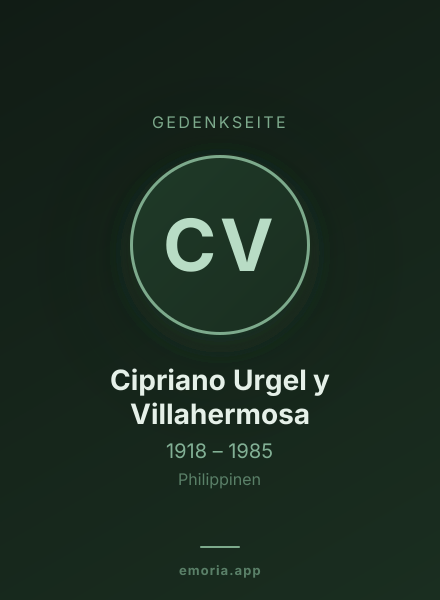 Gedenkportrait von Cipriano Urgel y Villahermosa