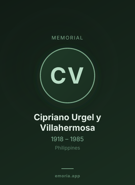 Memorial portrait of Cipriano Urgel y Villahermosa