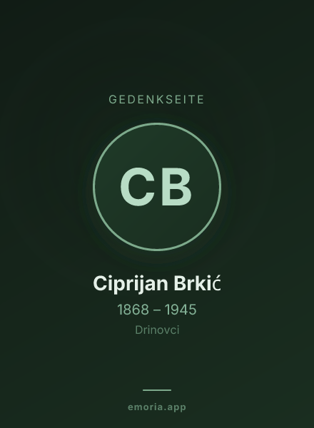 Gedenkportrait von Ciprijan Brkić