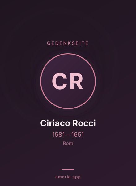 Gedenkportrait von Ciriaco Rocci