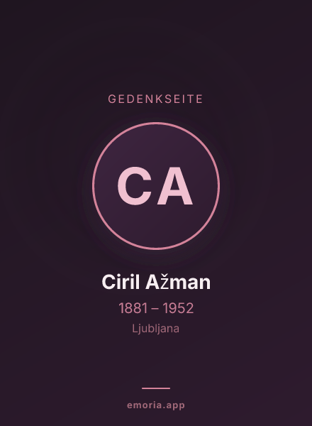 Gedenkportrait von Ciril Ažman