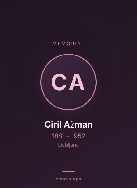 Memorial portrait of Ciril Ažman