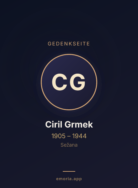 Gedenkportrait von Ciril Grmek