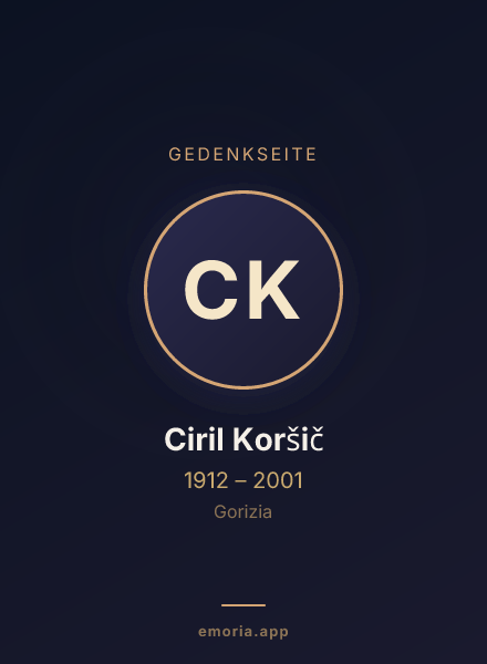 Gedenkportrait von Ciril Koršič
