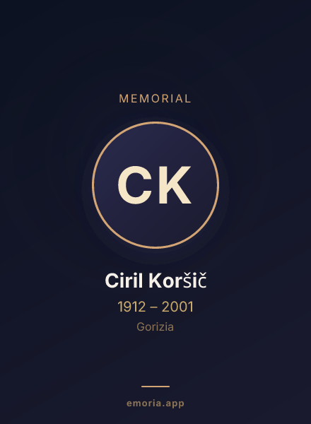 Memorial portrait of Ciril Koršič