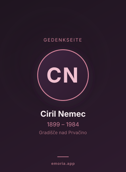 Gedenkportrait von Ciril Nemec