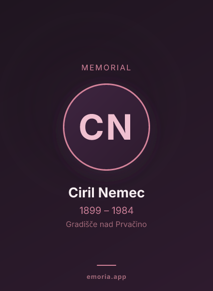 Memorial portrait of Ciril Nemec