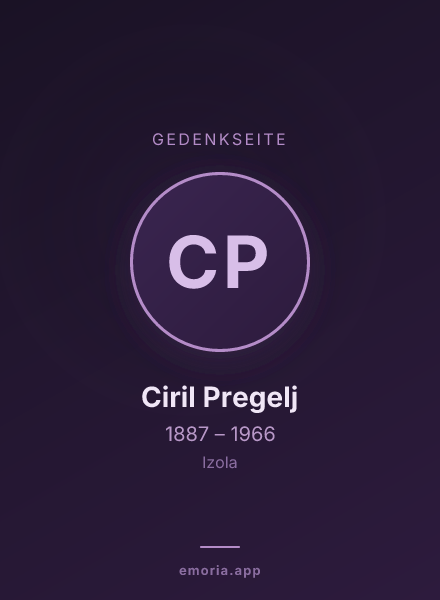 Gedenkportrait von Ciril Pregelj