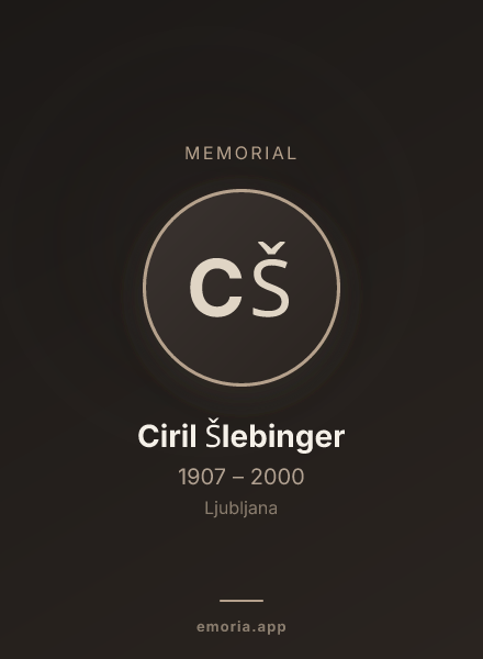 Memorial portrait of Ciril Šlebinger