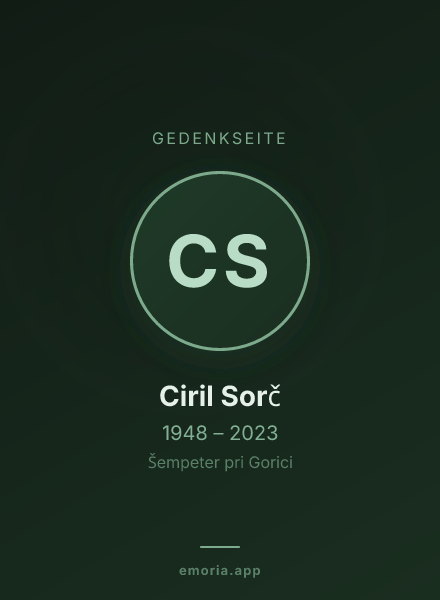 Gedenkportrait von Ciril Sorč