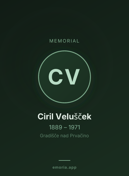 Memorial portrait of Ciril Velušček