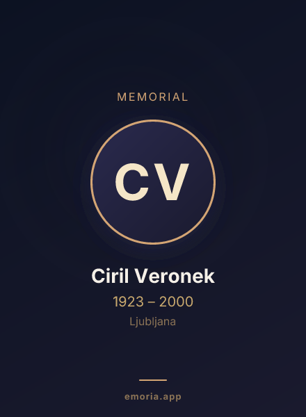 Memorial portrait of Ciril Veronek