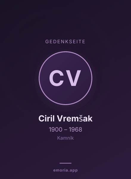 Gedenkportrait von Ciril Vremšak