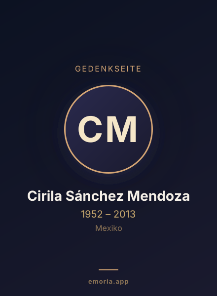 Gedenkportrait von Cirila Sánchez Mendoza