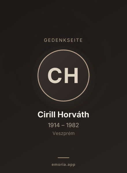 Gedenkportrait von Cirill Horváth