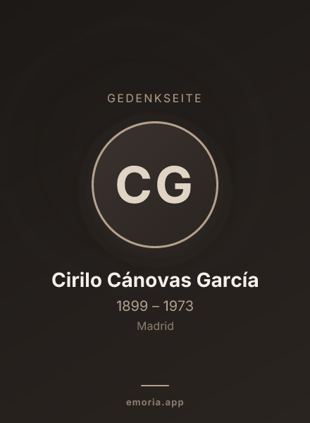 Gedenkportrait von Cirilo Cánovas García
