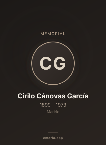 Memorial portrait of Cirilo Cánovas García