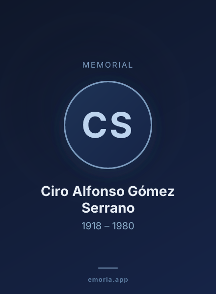 Memorial portrait of Ciro Alfonso Gómez Serrano