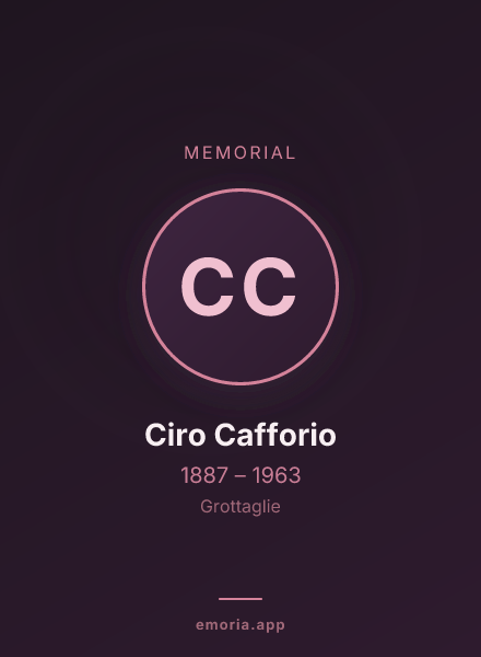 Memorial portrait of Ciro Cafforio