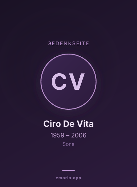 Gedenkportrait von Ciro De Vita