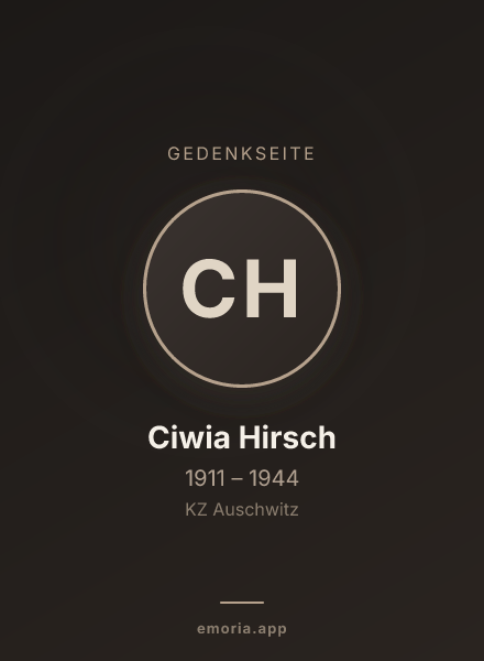 Gedenkportrait von Ciwia Hirsch