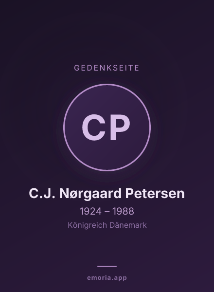Gedenkportrait von C.J. Nørgaard Petersen