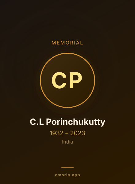 Memorial portrait of C.L Porinchukutty