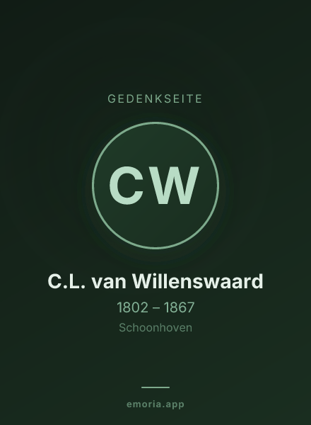 Gedenkportrait von C.L. van Willenswaard
