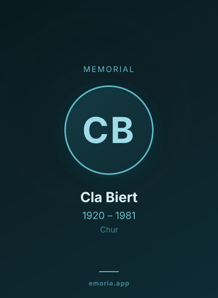 Memorial portrait of Cla Biert