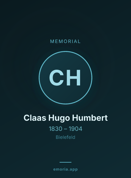 Memorial portrait of Claas Hugo Humbert
