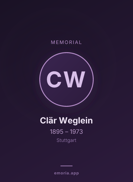 Memorial portrait of Clär Weglein