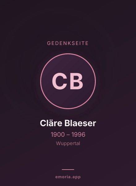 Gedenkportrait von Cläre Blaeser