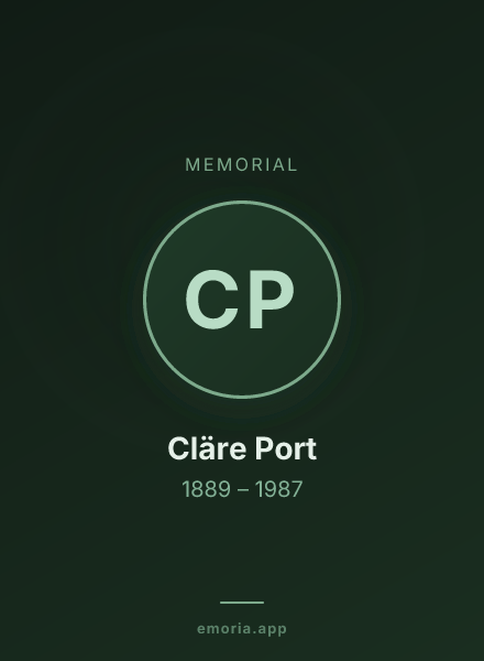 Memorial portrait of Cläre Port