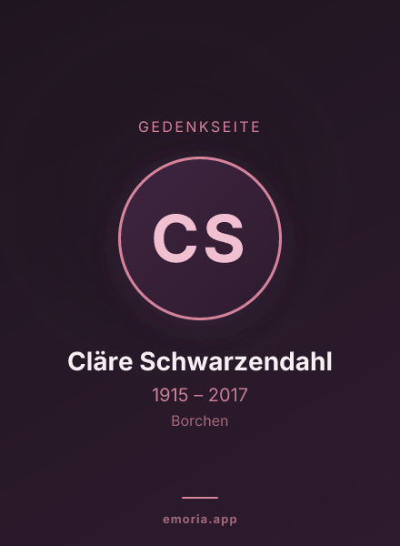 Gedenkportrait von Cläre Schwarzendahl