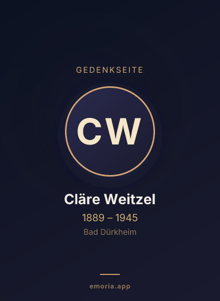 Gedenkportrait von Cläre Weitzel