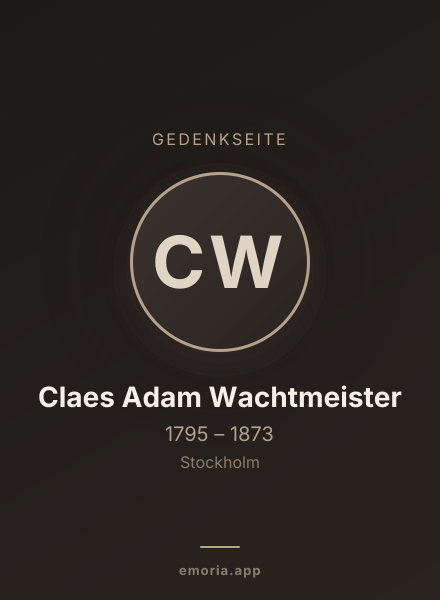 Gedenkportrait von Claes Adam Wachtmeister
