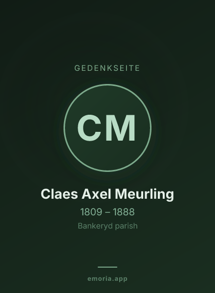 Gedenkportrait von Claes Axel Meurling